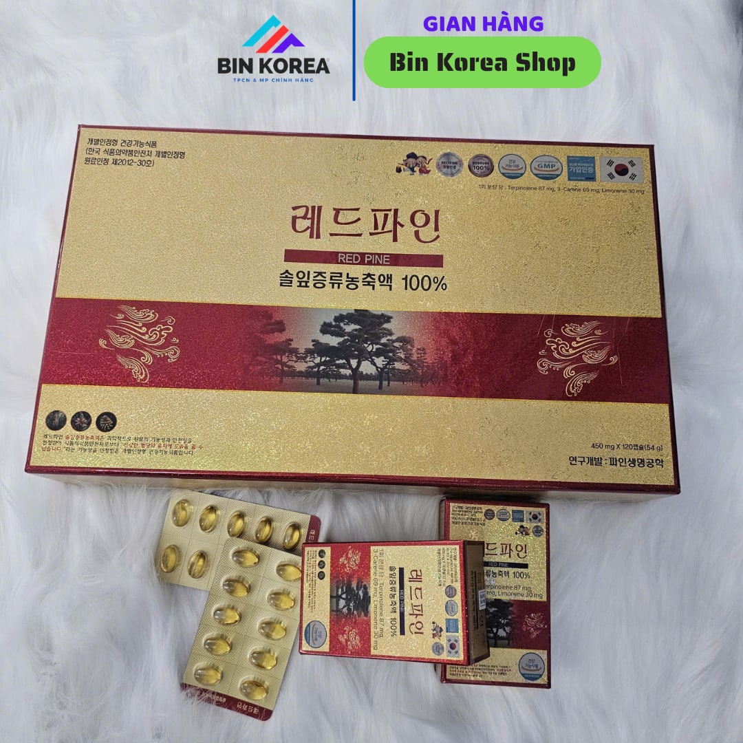 TPBVSK Viên Uống Tinh Dầu Thông Đỏ Cao Cấp 100% Red Pine Hộp 120 Viên x 450 mg thumbnail 3