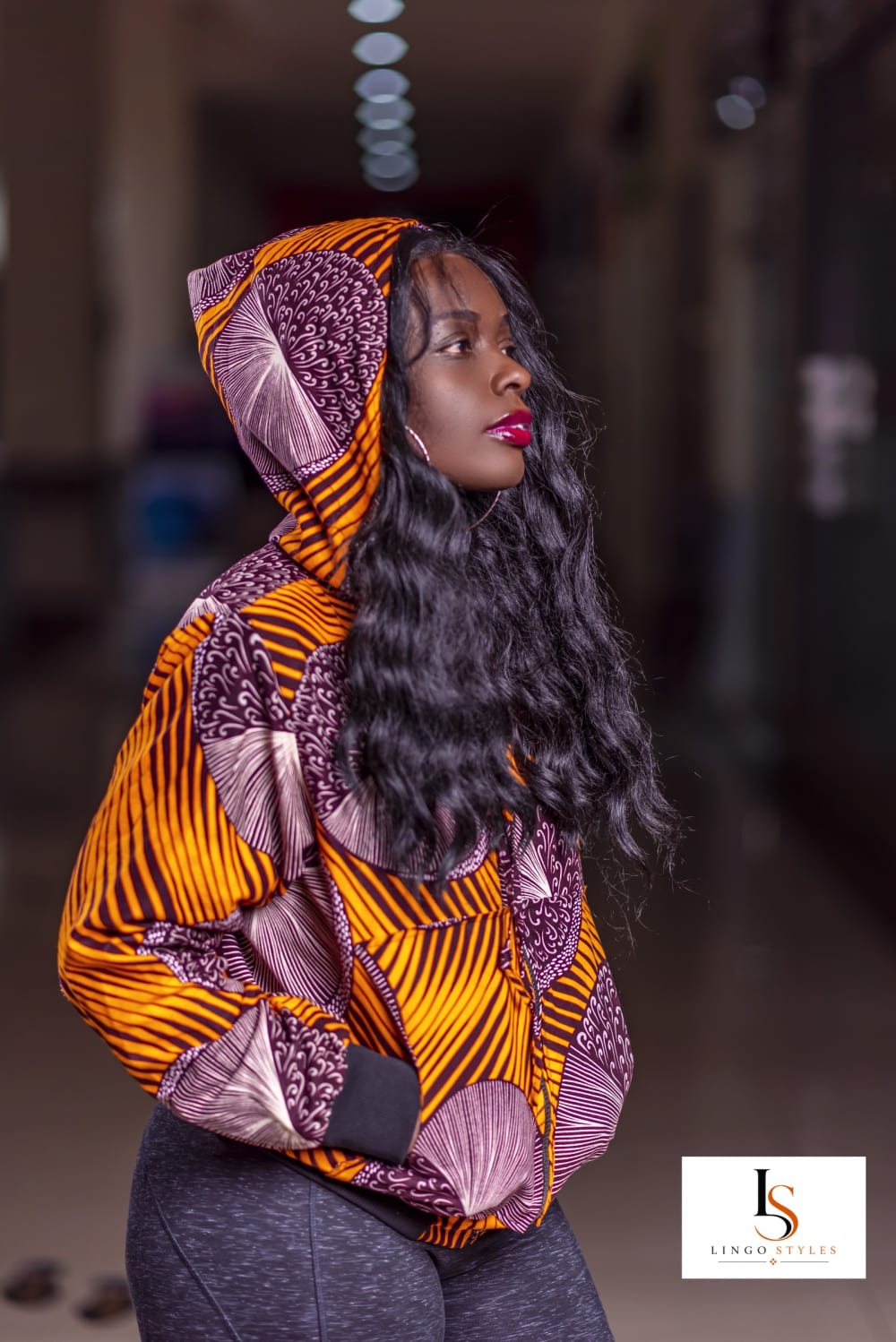 Ankara Hooded Wrap Top