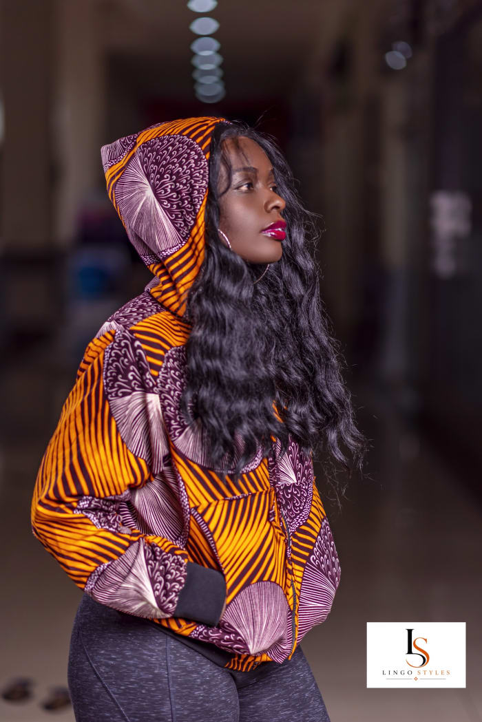 Ankara Hooded Wrap Top