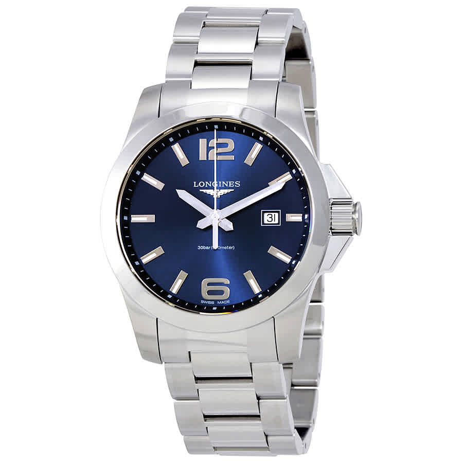 Longines Conquest Blue Dial Stainless Steel Mens 43mm Watch L37604966 694$