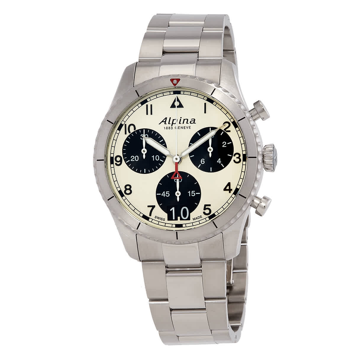 Alpina Startimer Chronograph Quartz White Dial Mens Watch AL-372WB4S26B