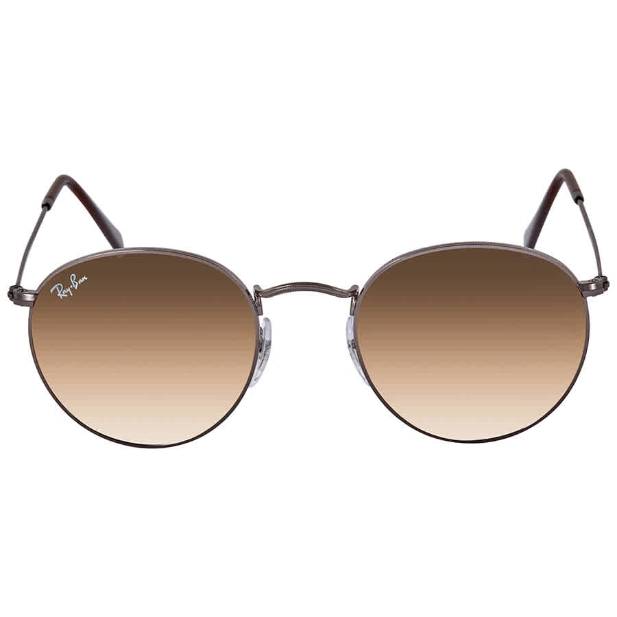 Ray Ban Round Flat Lenses Light Brown Gradient Round Unisex Sunglasses RB3447N 004/51 50