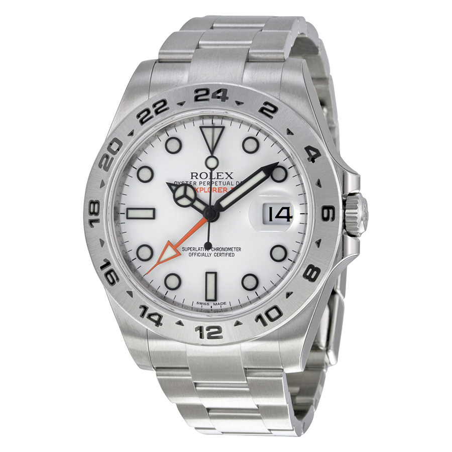 Preowned Rolex Explorer Ii GMT White Dial Mens Watch 216570WSO