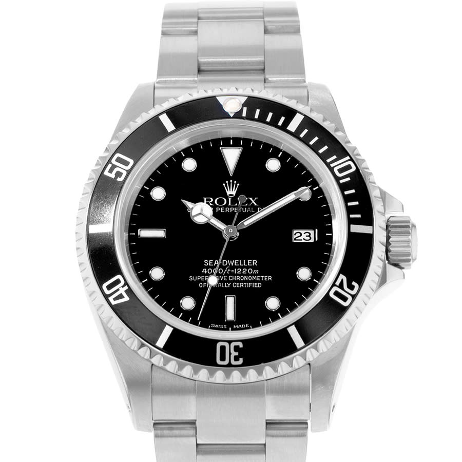 Preowned Rolex SeaDweller 4000 Automatic Black Dial Mens Watch 16600 BKSO