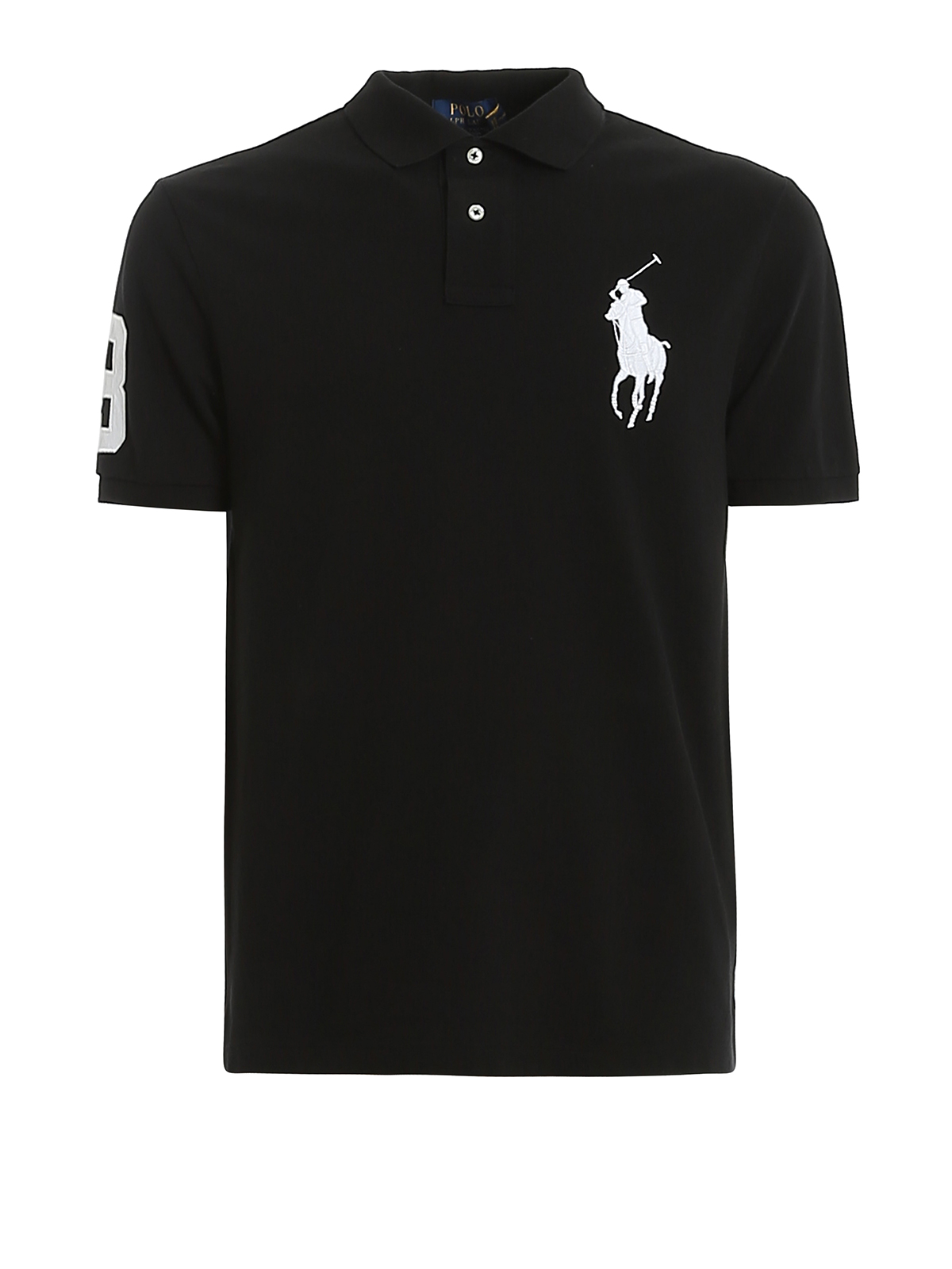 Polo Ralph Lauren Men's Black Logo Embroidery Pique Polo Shirt | eBay