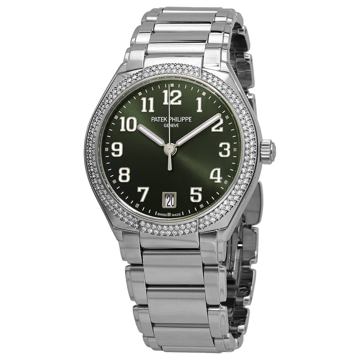 Patek Philippe Olive Green Twenty 4 Automatic Diamond Ladies Watch 73001200A-011 26500$
