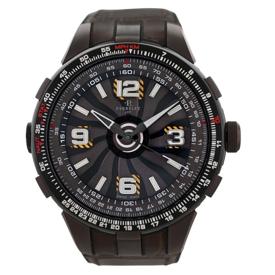 Pre-owned Perrelet Turbine Brown Dial Mens Watch A1094/2A