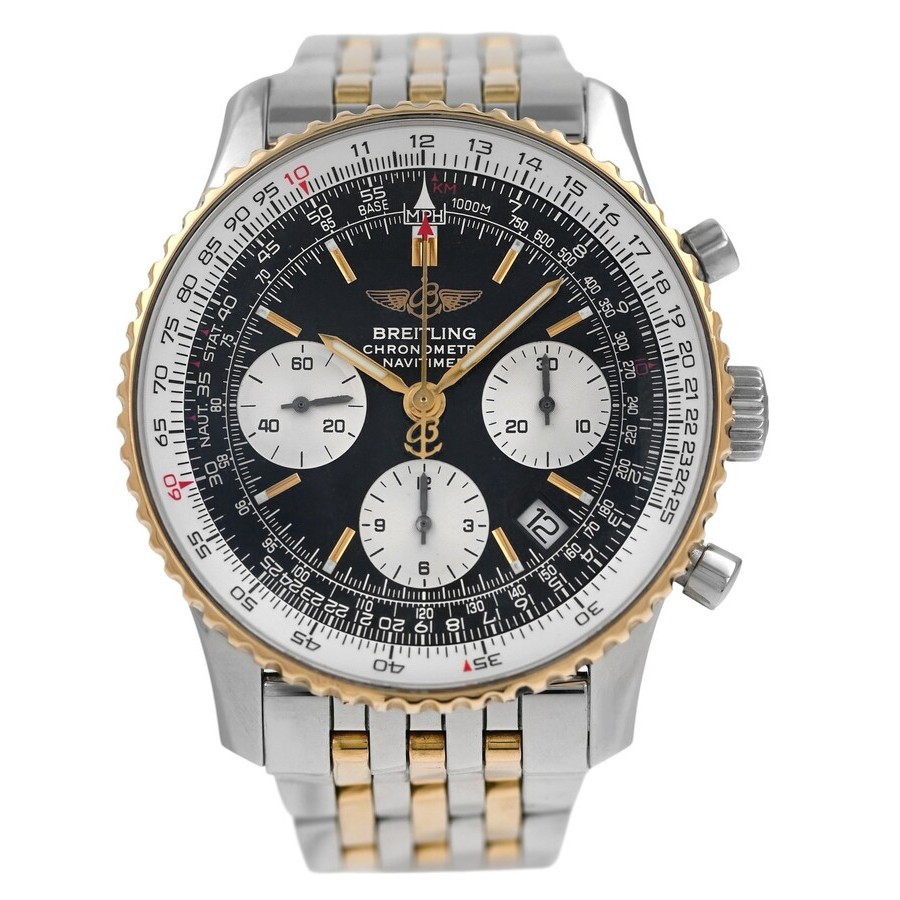 Preowned Breitling Navitimer Chronograph Automatic Chronometer Black Dial Mens Watch D23322