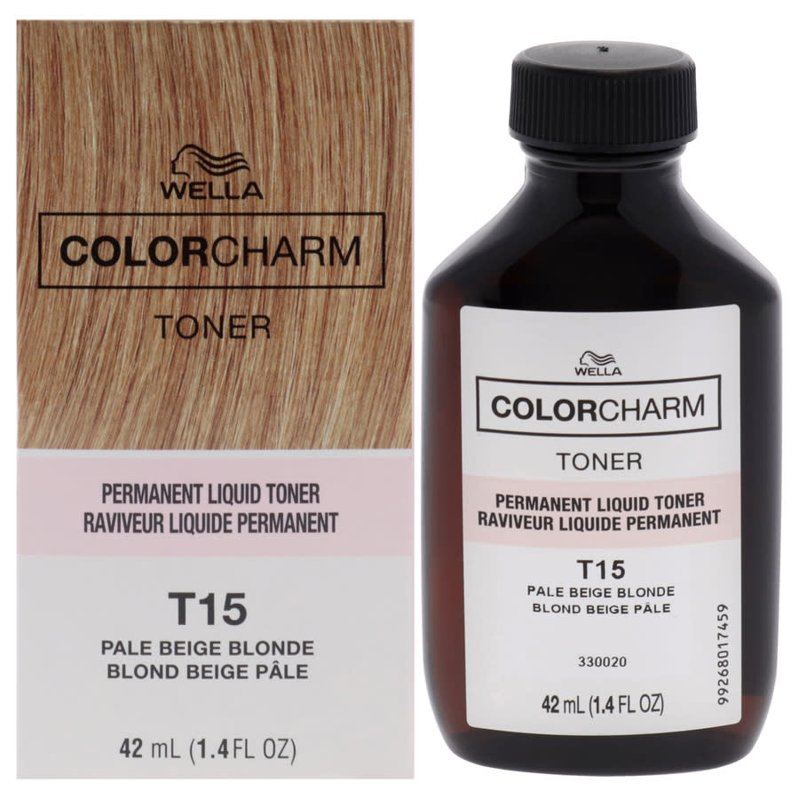 Wella Unisex Color Charm Permanent Liquid Toner 1.4 Oz T15 Pale Beige Blonde Hair Care 070018066886