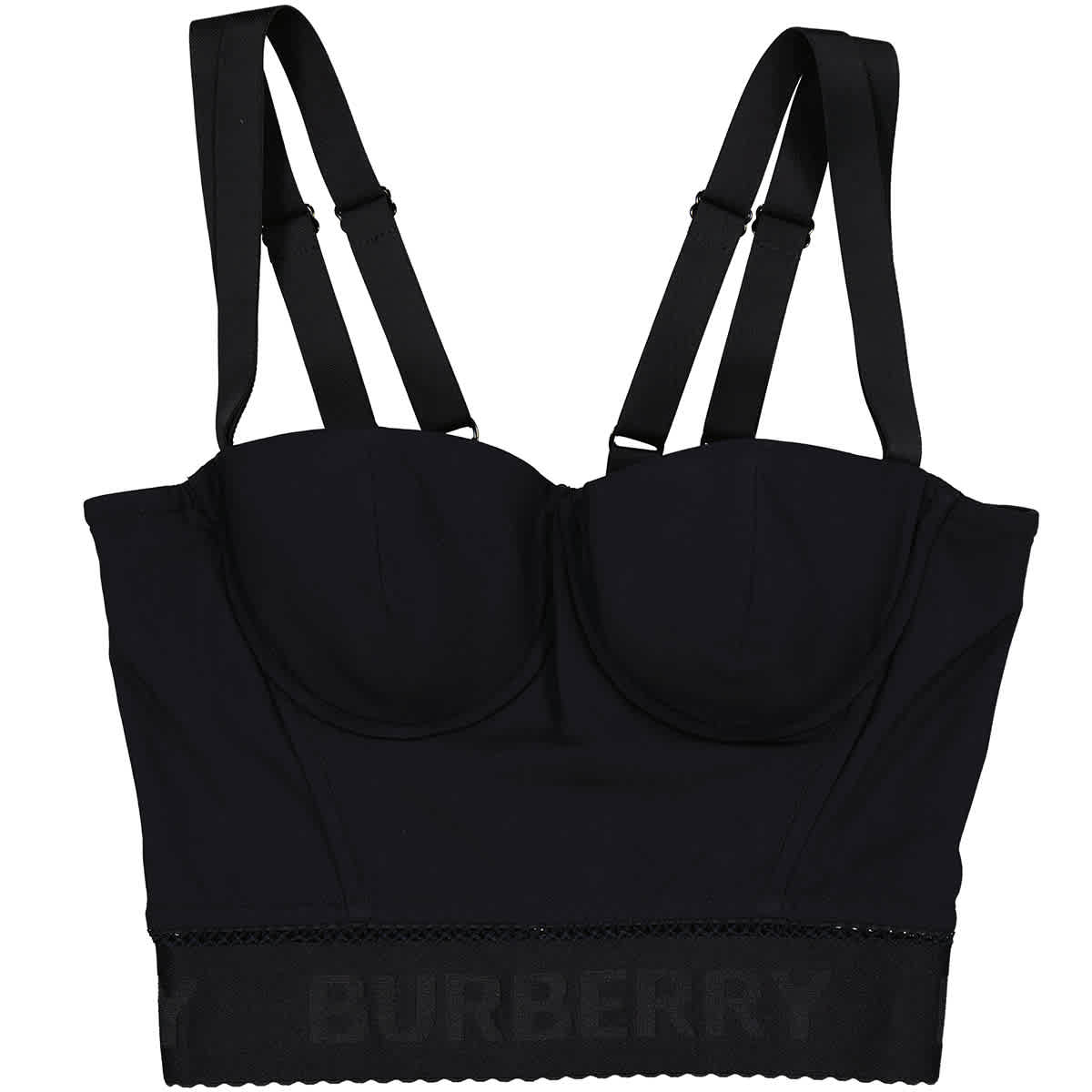Burberry Ladies Black Freya Logo Detail Stretch Jersey Corset eBay