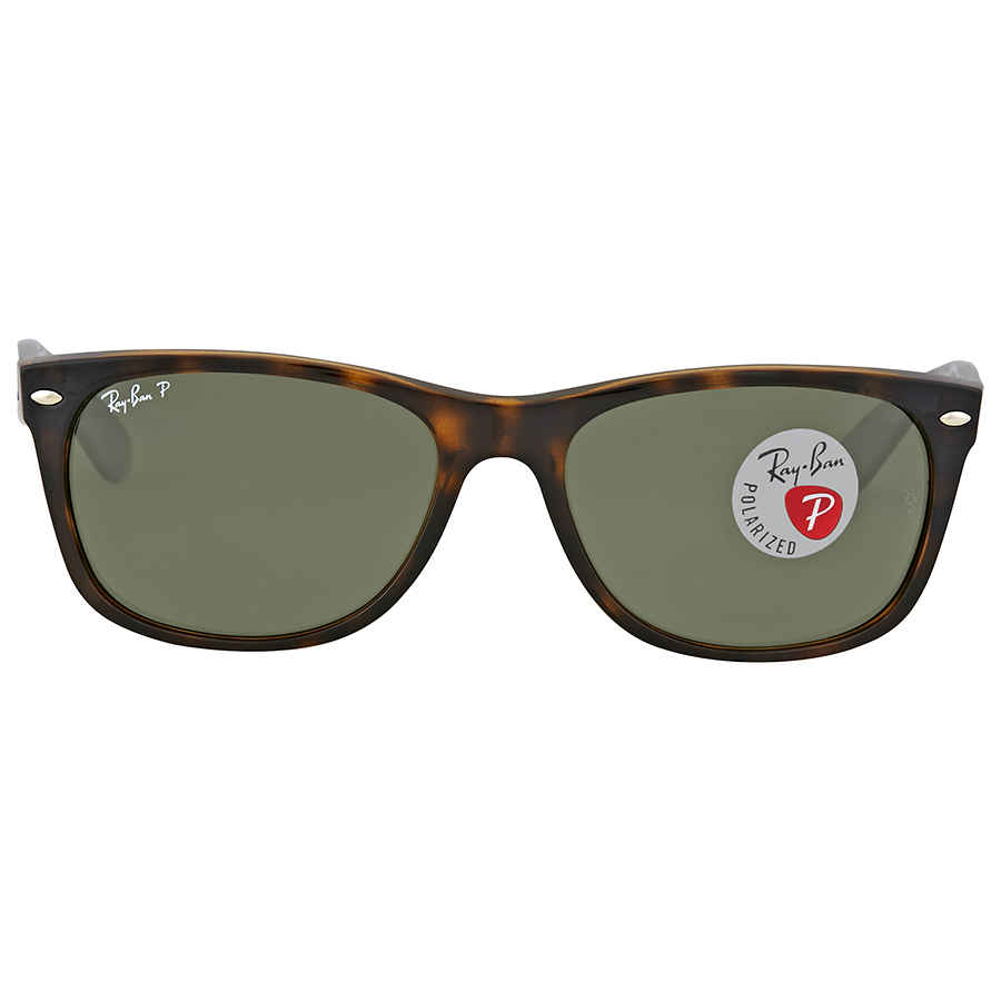 Ray-Ban Unisex Sunglass New Wayfarer Classic - Frame color: Tortoise, Lens color: G-15 Green Polarized