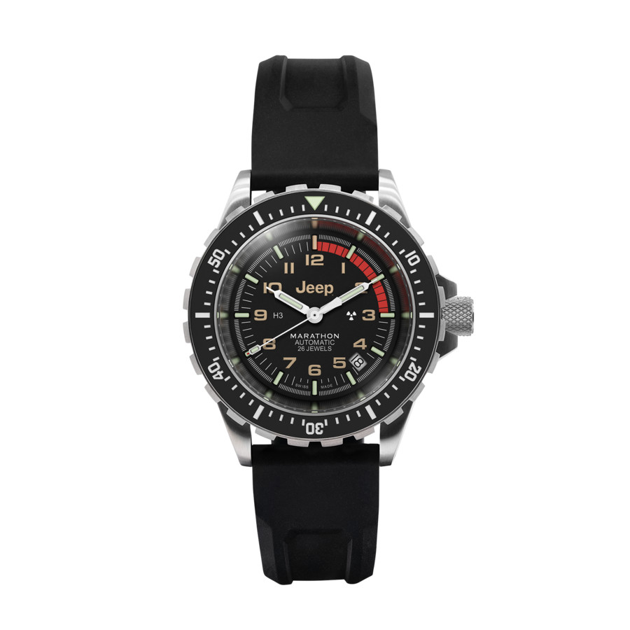 Marathon Jeep Rubicon Gsar 3Pc Black Rubber Strap Automatic Black Dial Unisex Watch WW194006SS-4130