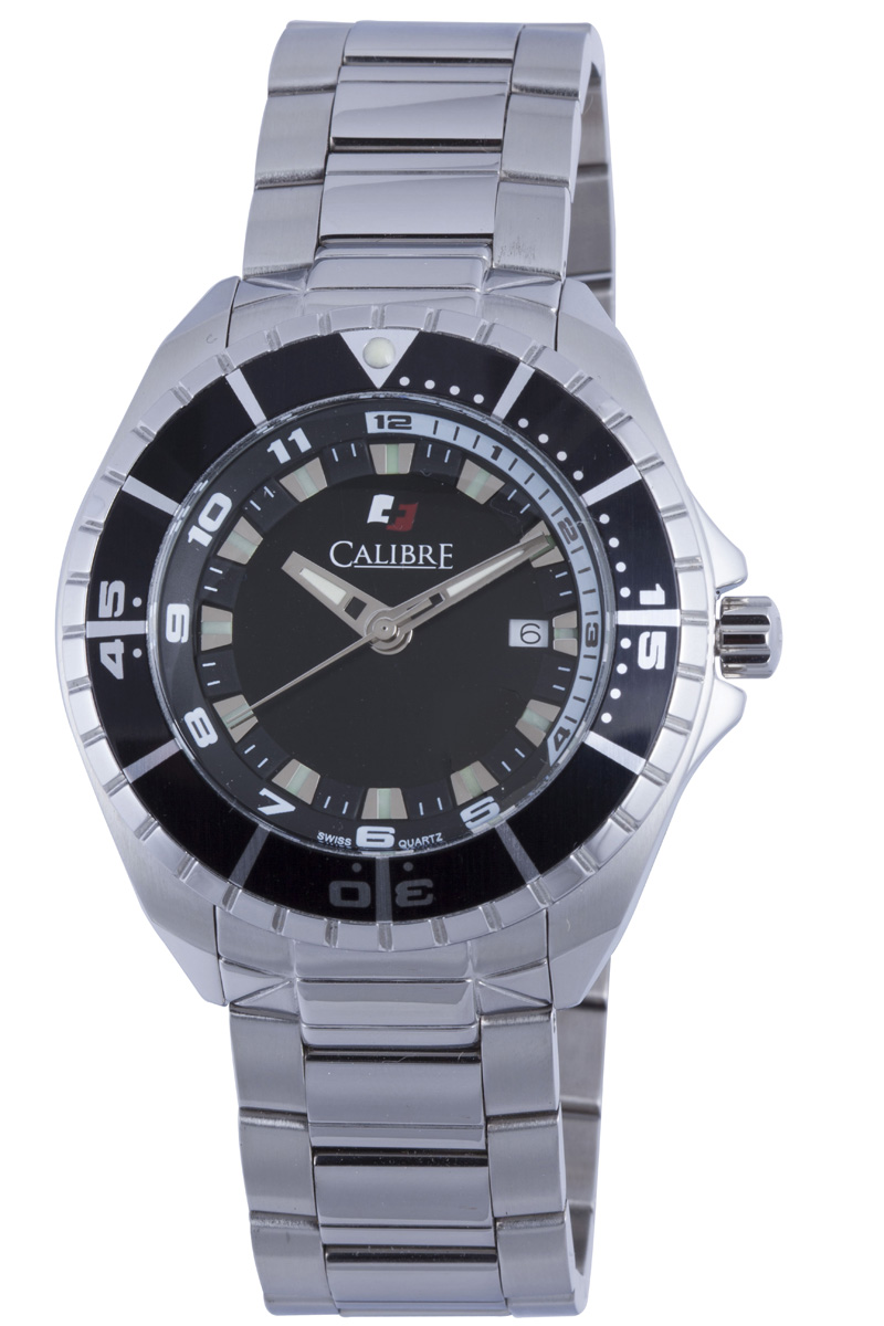 Calibre Sea Knight Black Dial Mens Stainless Steel Watch SC-5S2-04-001.7
