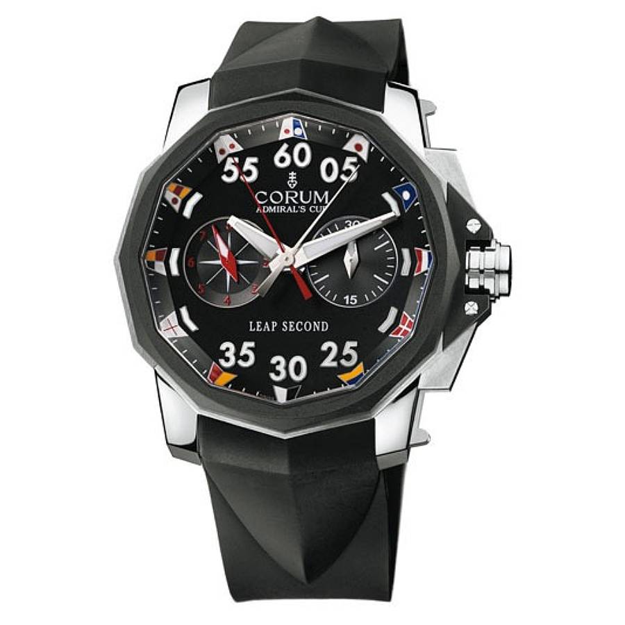 Pre-owned Corum Admirals Cup Chronograph Black Dial Mens Watch 895931060371 AN92 5073$