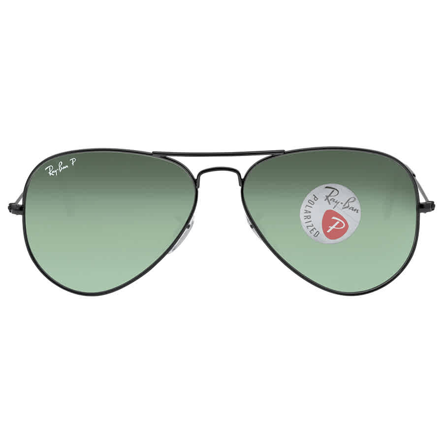 Ray-Ban Unisex Sunglass Aviator Classic - Frame color: Black, Lens color: G-15 Green Polarized