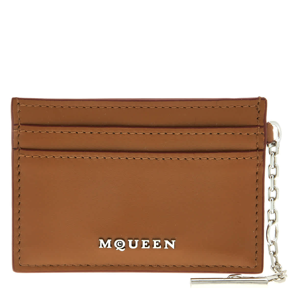 Alexander McQueen Pecan/Silver Ladies T-bar Card Holder
