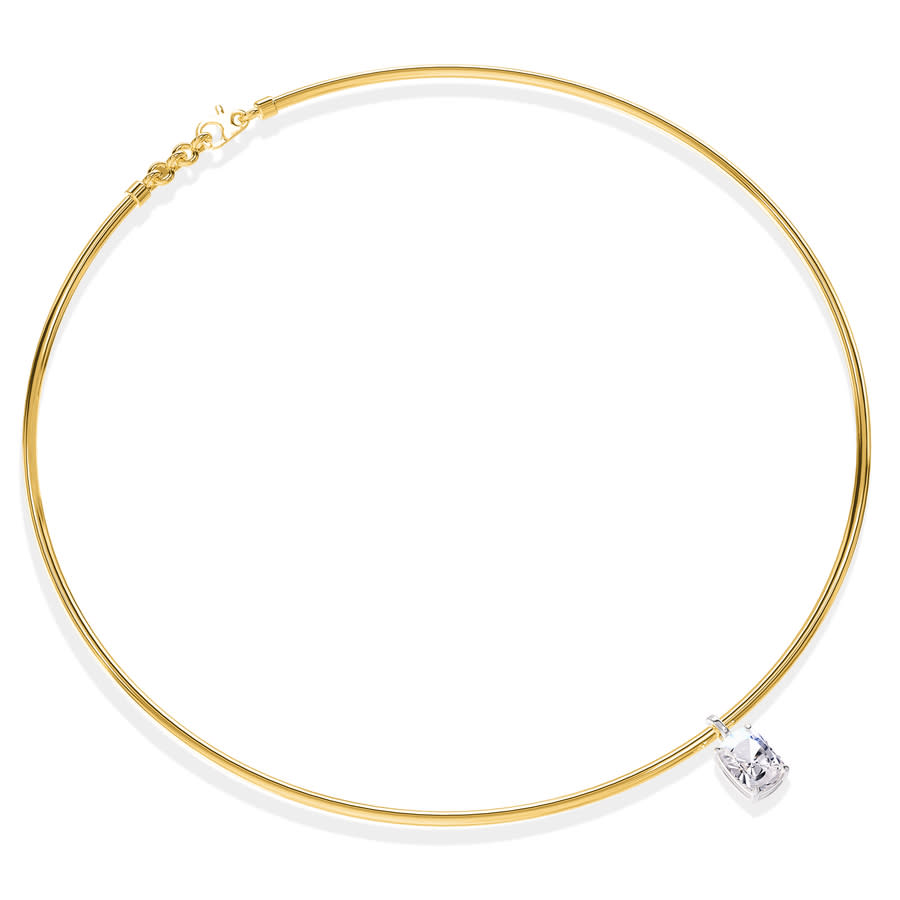 Diamond2Deal 18k Vermeil Plated Silver 2 Ct Radiant Cut Lab Grown Diamond Pendant Necklace 18'' VVS-VS, E-F