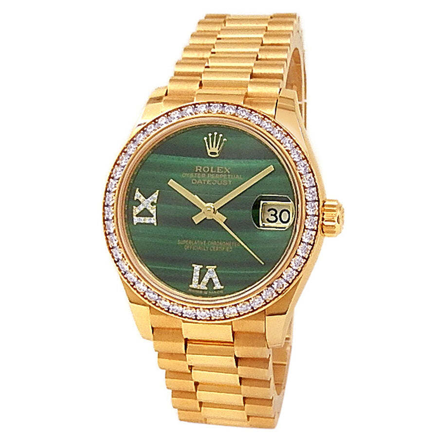 Preowned Rolex Datejust Automatic Chronometer Diamond Green Dial Ladies Watch 278288 GRDP