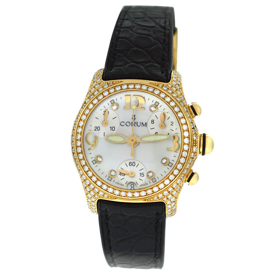 Pre-owned Corum Bubble Chronograph Quartz Diamond Ladies Watch 19615365 8550$