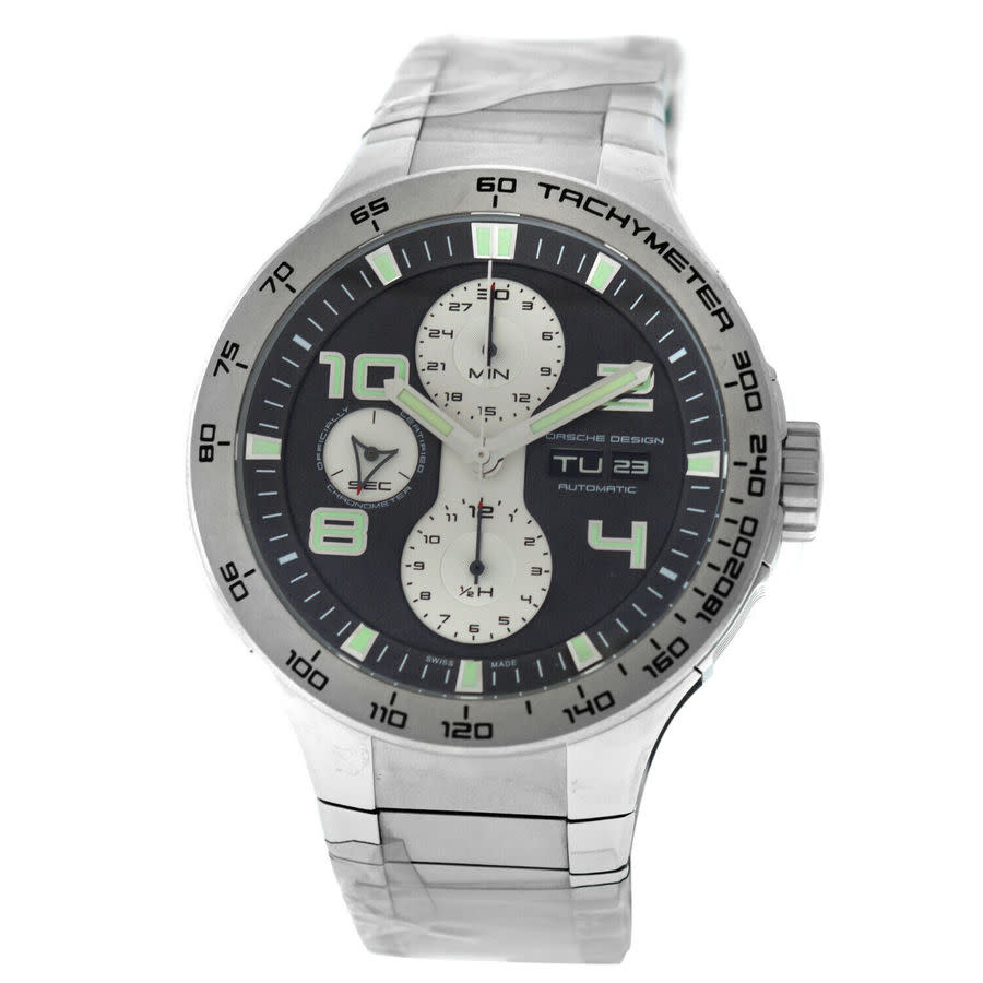 Pre-owned Porsche Design Flat Six P6340 Chronograph Automatic Black Dial Mens Watch 6340.41.44.GB.0251
