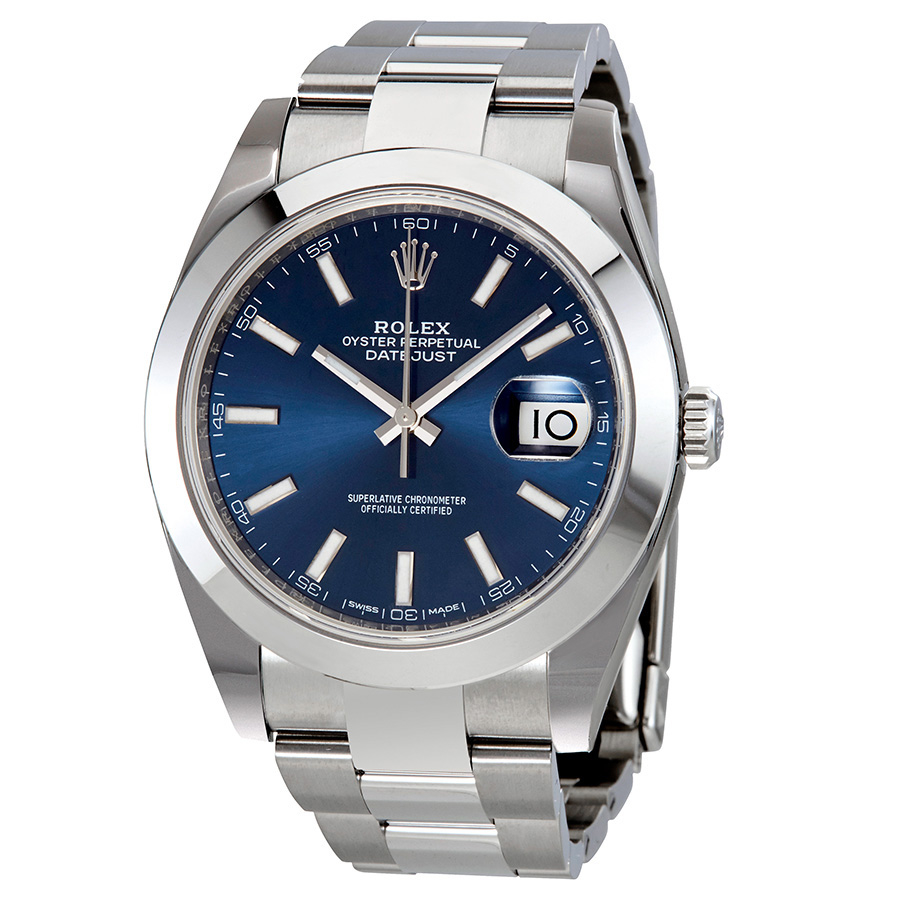 Preowned Rolex Datejust 41 Automatic Blue Dial Mens Watch 126300BLSO