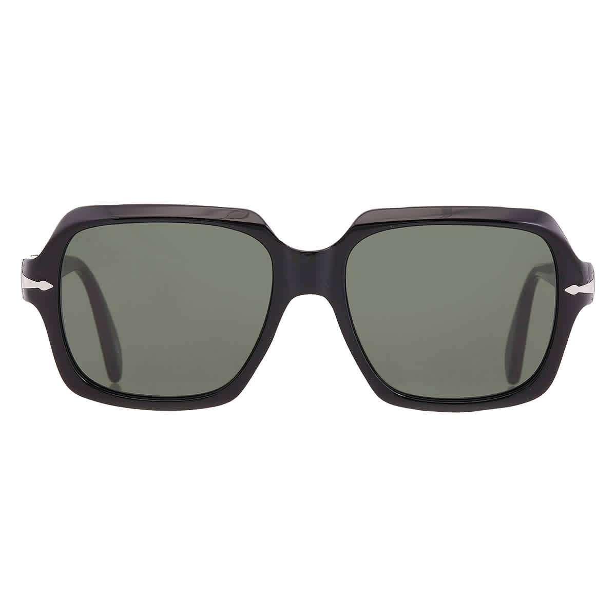 Persol Unisex Sunglass PO0581S - Frame color: Black, Lens color: Green