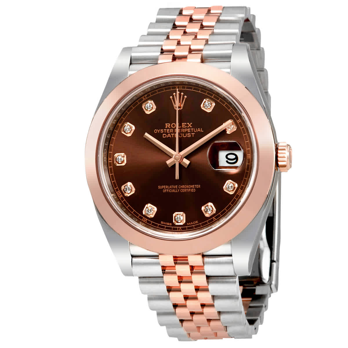 Rolex Datejust 41 Chocolate Brown Dial Steel and 18K Rose Gold Mens Watch 126301CHDJ