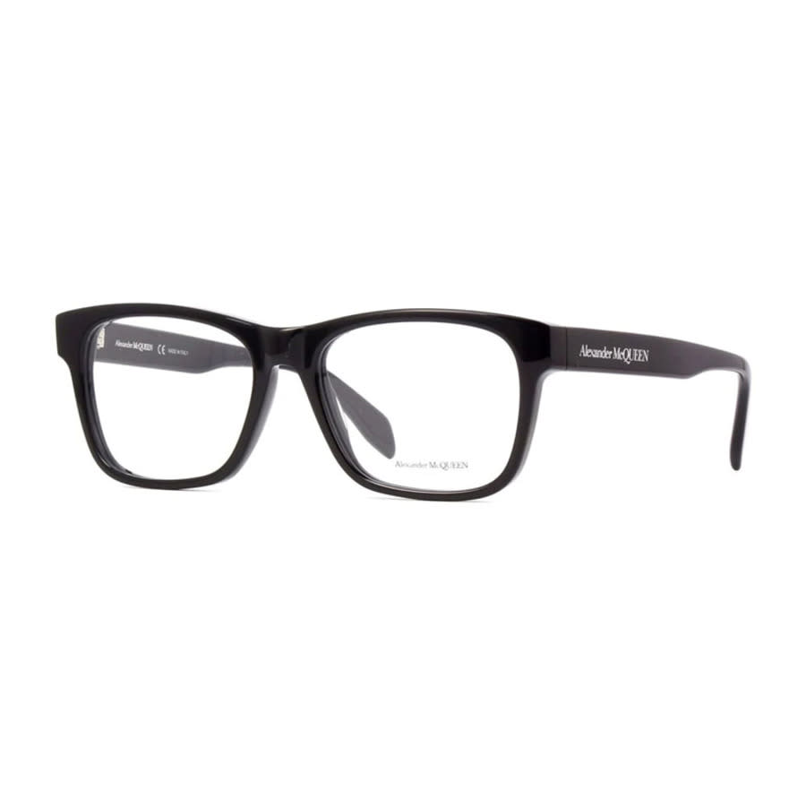 Alexander McQueen AM0307O001 Square-Frame Acetate Eyeglasses — Black