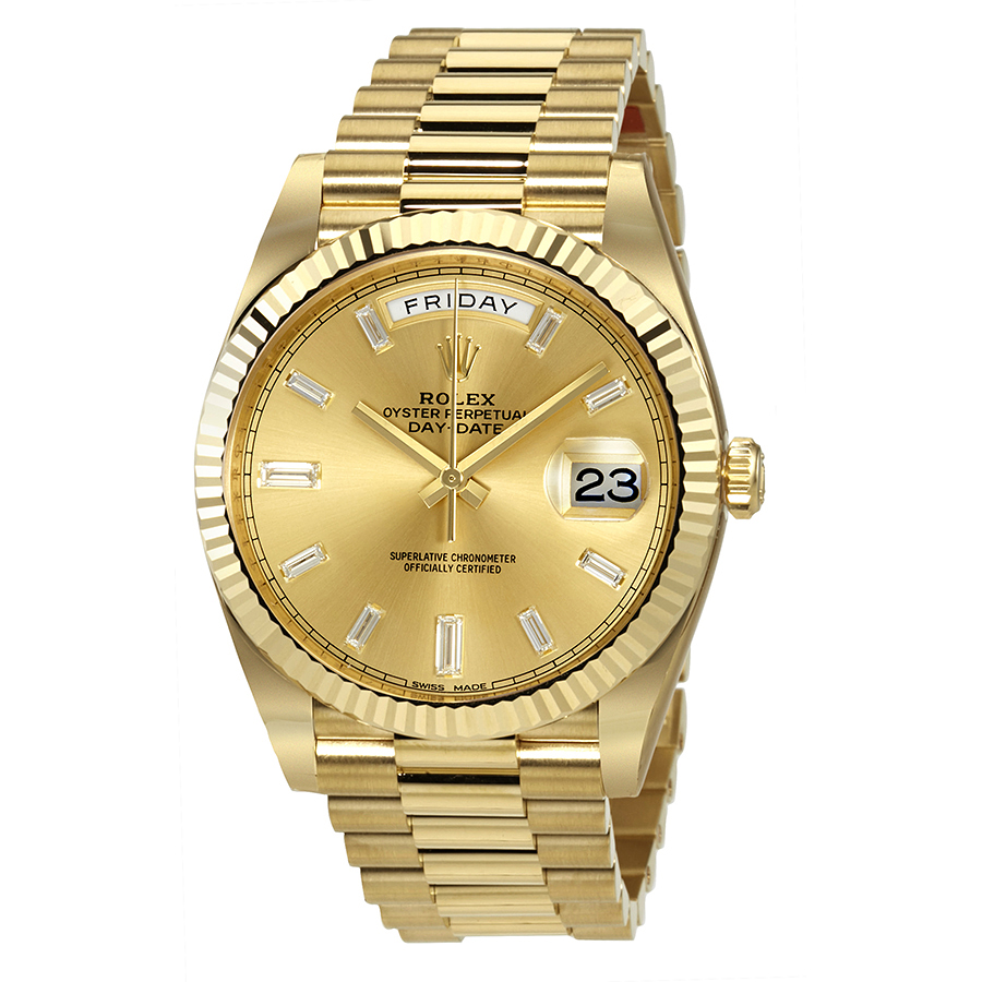 Preowned Preowned Rolex DayDate 40 Champagne Dial 18K Yellow Gold President Automatic Mens Watch 228238CDP
