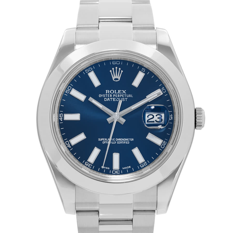 Preowned Rolex Datejust II Automatic Chronometer Blue Dial Mens Watch 116300 BLSO