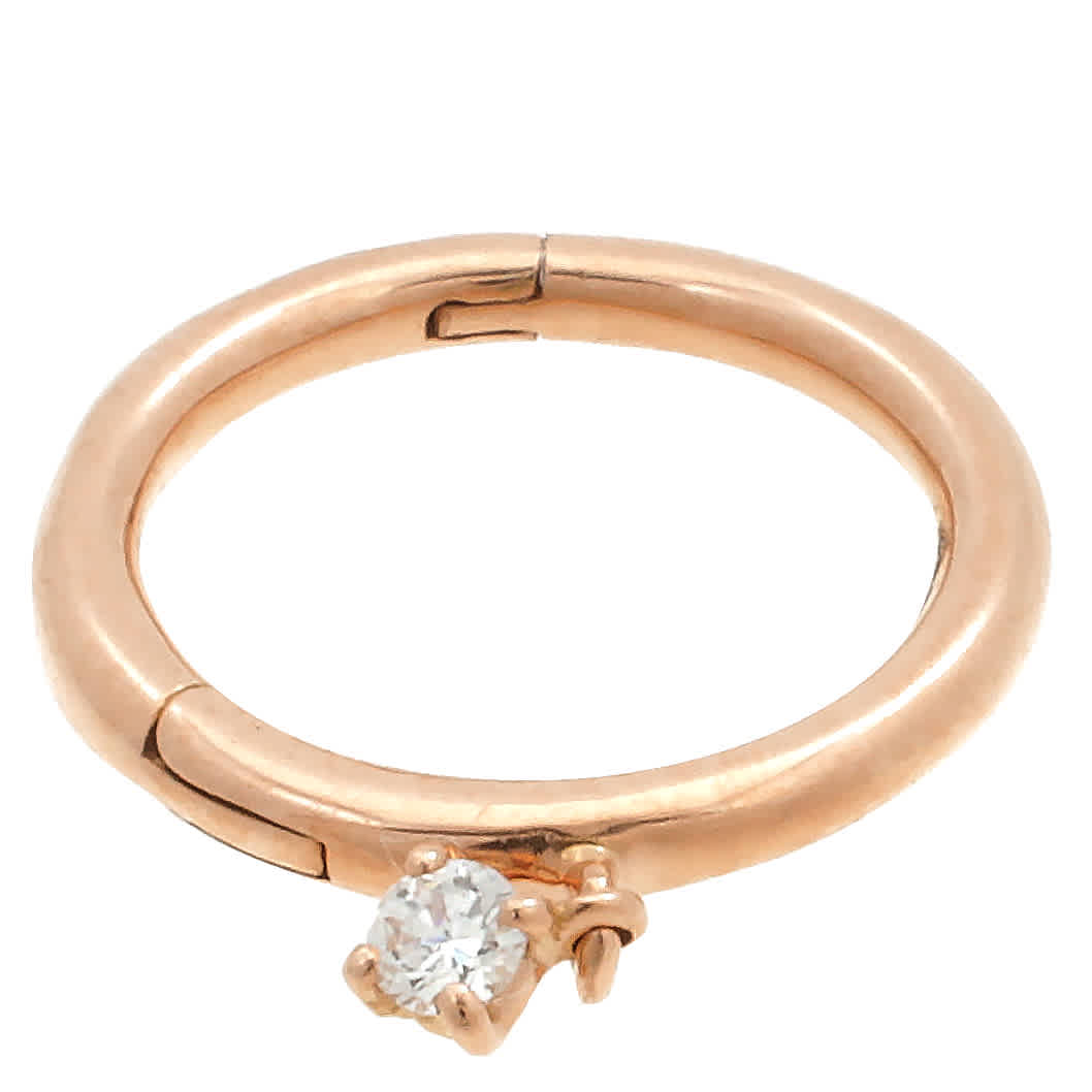 Vanrycke Ladies Stardust Single Pink Gold And Diamond Hoop Earring, Size S