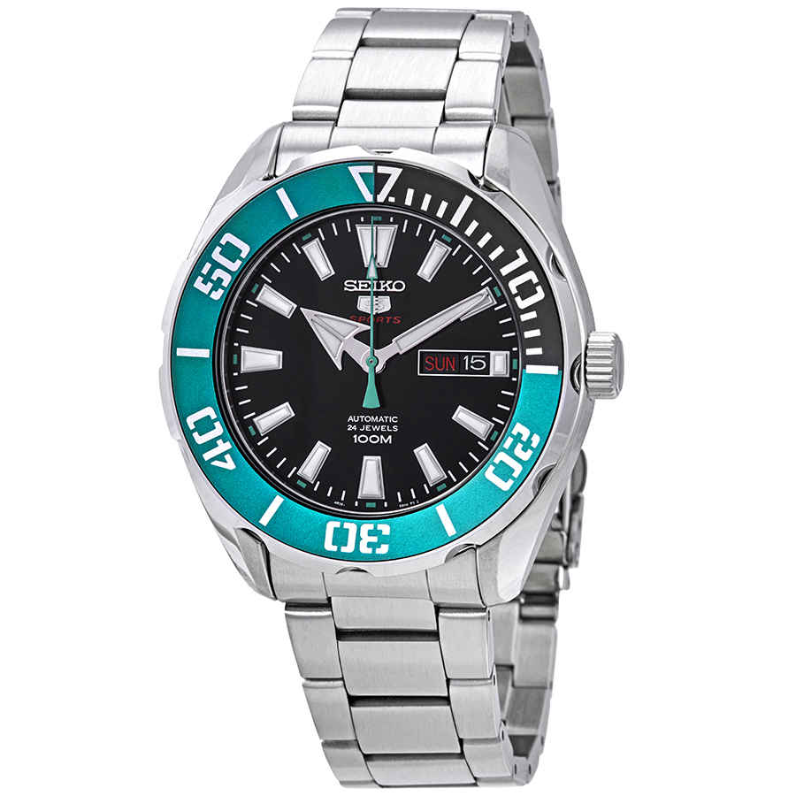 seiko series 5 automatic black dial men's watch