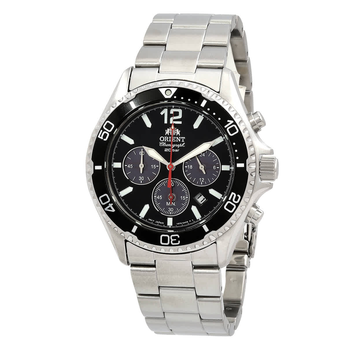 Orient Sports Solar Powered Chronograph Black Dial Mens Watch RA-TX0202B10B 199$