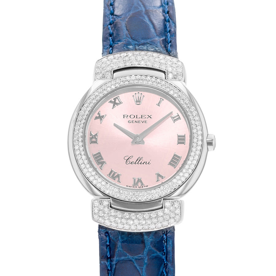 Preowned Rolex Cellini Quartz Diamond Pink Dial Ladies Watch 6673