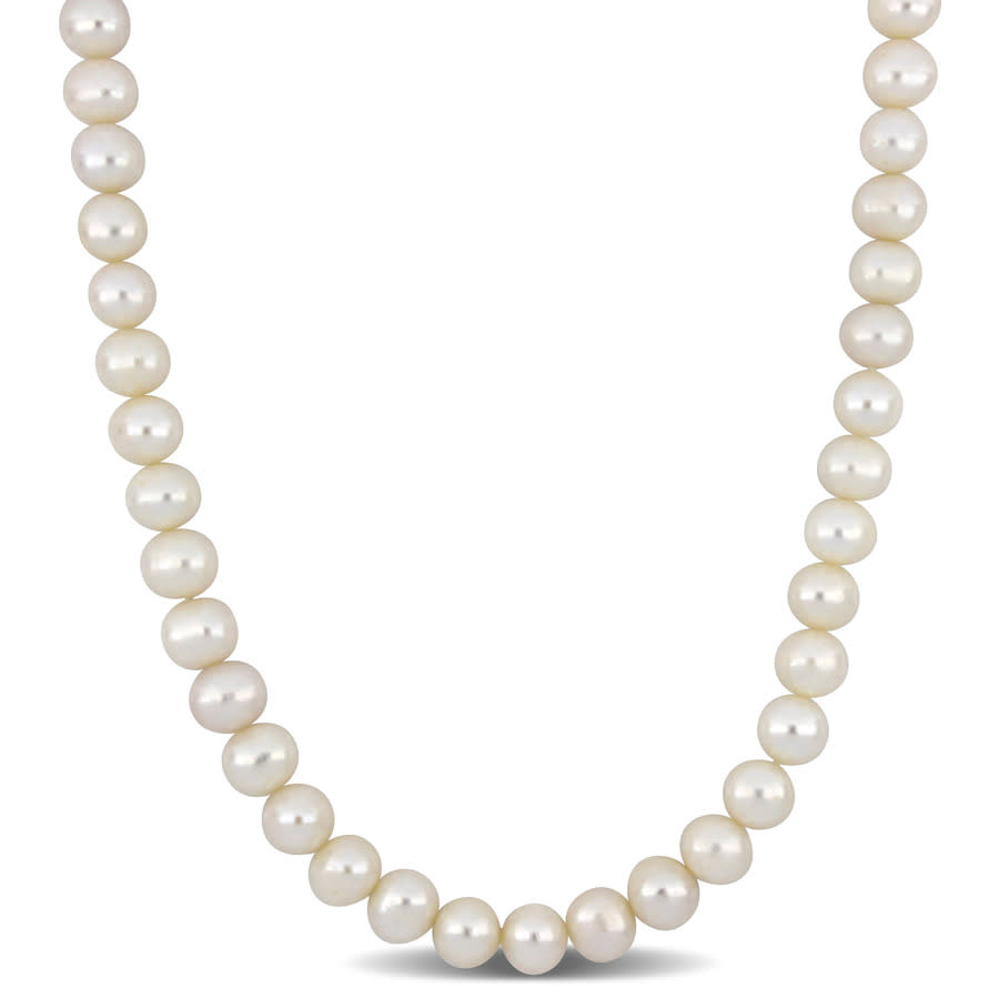 AMOUR 9-95mm Off-round Freshwater Cultured Mens Pearl Necklace with Large Sterling Silver Lobster Clasp - 20 In 86$