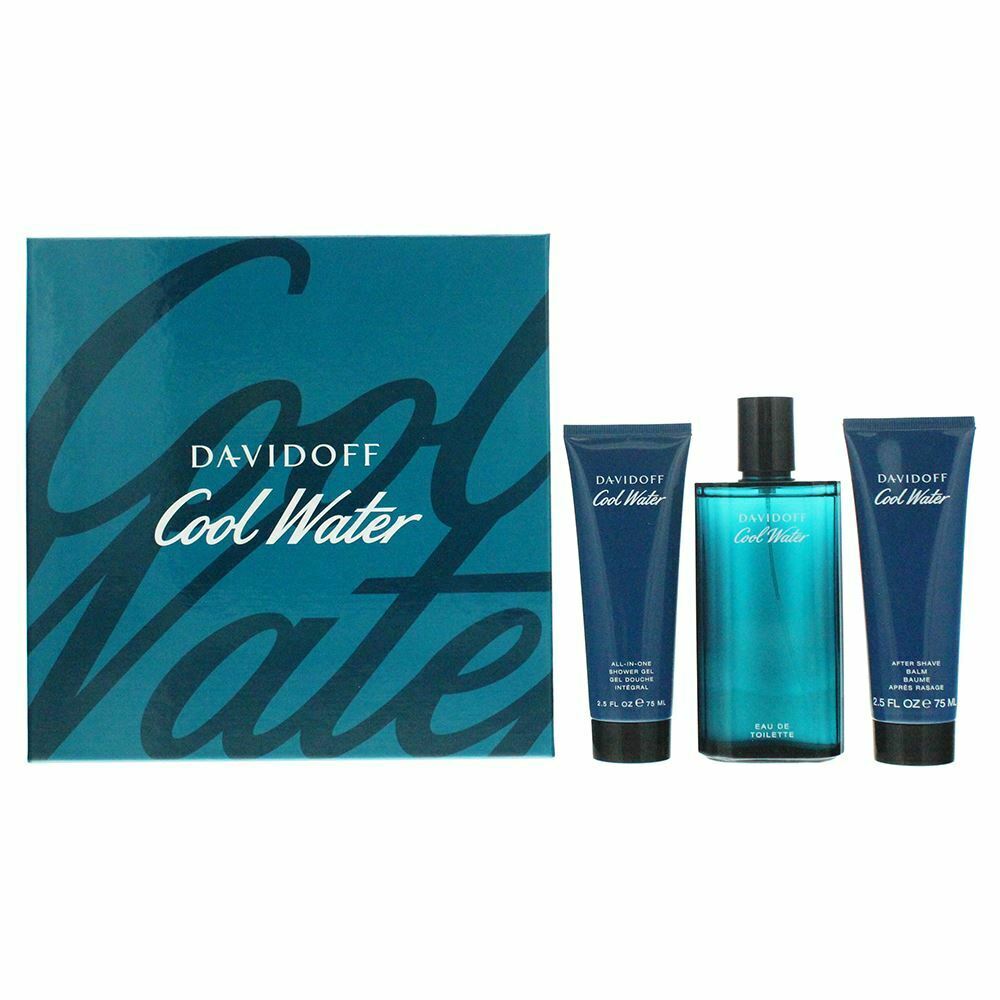 Davidoff Cool Water 3 Piece EDT 125ml Aftershave Balm 75ml Shower Gel 75ml Men 37$