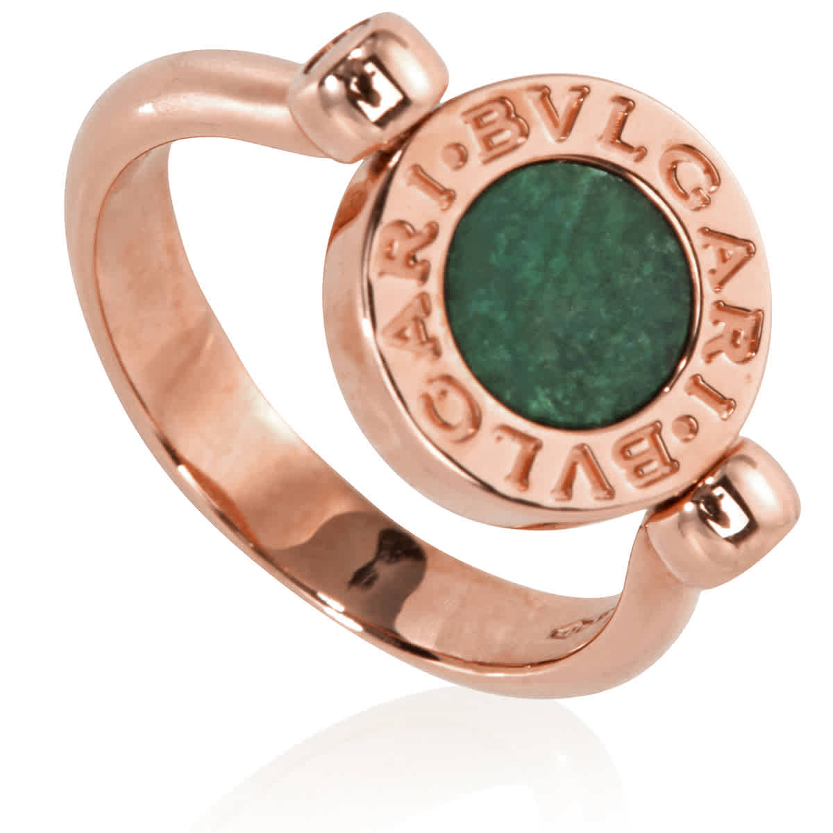 Bvlgari 18k Rose Gold Flip Ring With Green Jade, Size 56 | eBay
