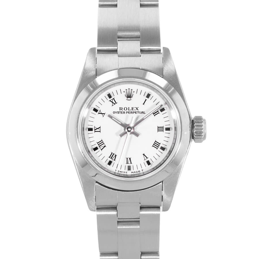 Preowned Rolex Oyster Perpetual 26 Automatic Chronometer White Dial Ladies Watch 67180 WRO
