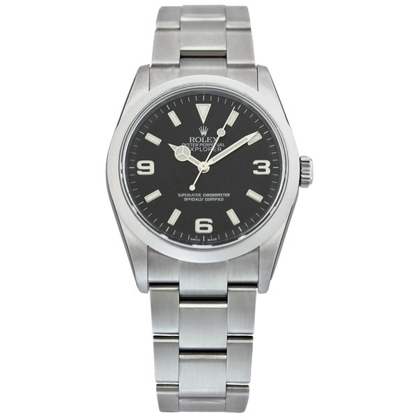 Preowned Rolex Explorer Black Dial Mens Watch 114270BKAO