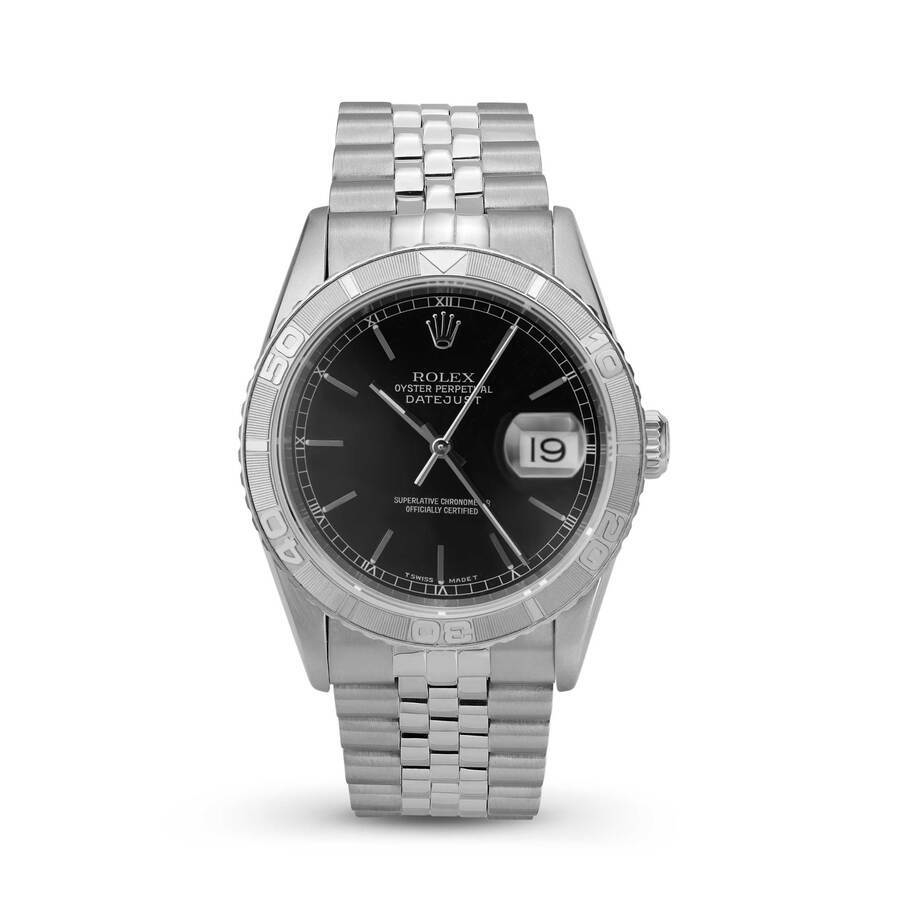 Preowned Rolex Datejust Automatic Chronometer Black Dial Unisex Watch 16264 BKSJ
