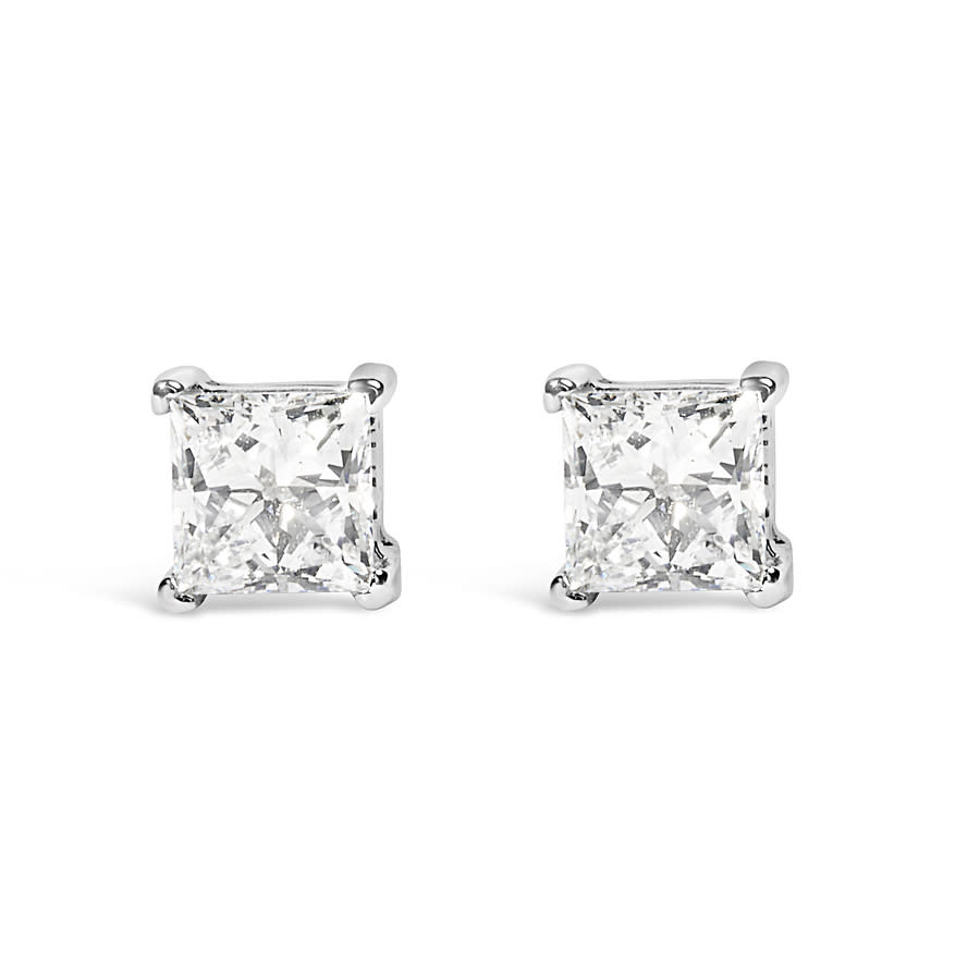 Haus of Brilliance 14K White Gold 34 Cttw Princess Cut Lab Grown Diamond Solitaire Stud Earrings F-G VS2-SI1 705$