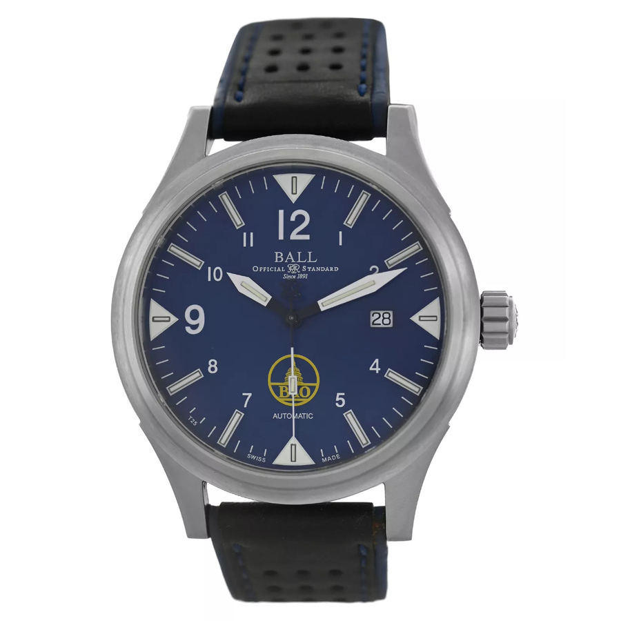 Pre-owned Ball Fireman B O Rail Road Automatic Blue Dial Mens Watch NM2090C 2143$