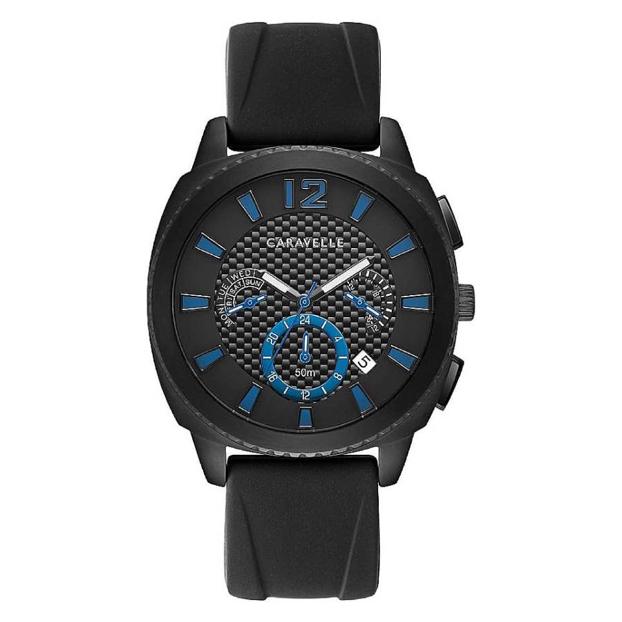 Bulova Caravelle Quartz Black Dial Mens Watch 45B159 65$