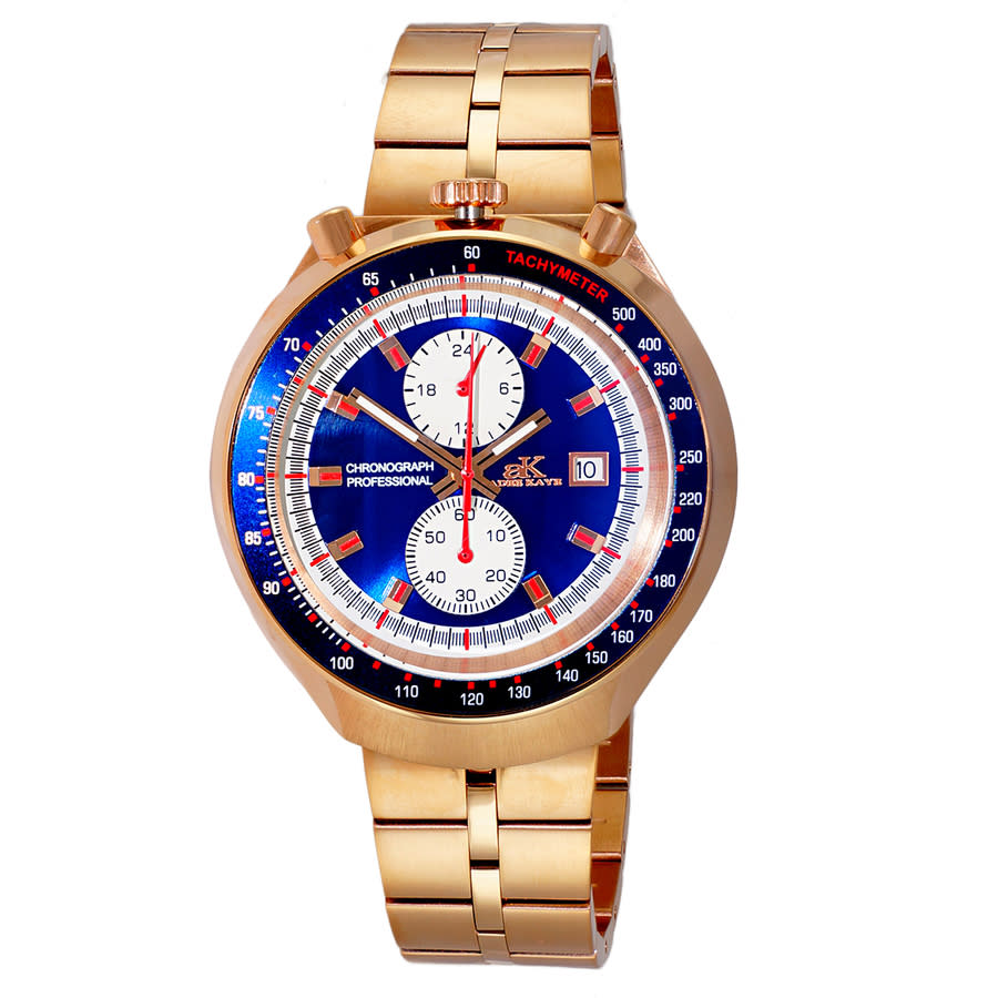 Adee Kaye Chronograph Quartz Blue Dial Mens Watch AK5562-MRGBU