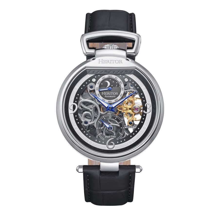 Heritor Lincoln Automatic Moon Phase Black Dial Mens Watch HERHS3601