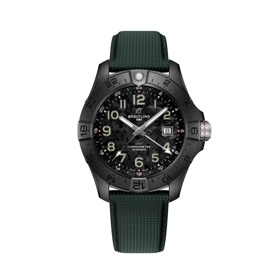 Breitling Avenger GMT Automatic Chronometer Black Dial Mens Watch S32320101B1X1