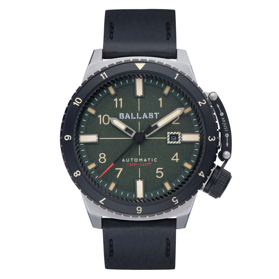 Ballast Trafalgar (Dual Time) Automatic Green Dial Mens Watch BL-3142-02