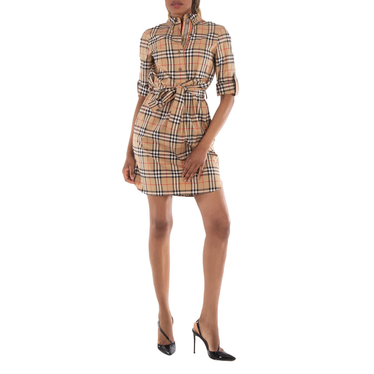 【BURBERRY】Vintage Checkered Tie Waist Shirt Dress/追跡可能 Burberry Vintage Check Tie-Waist Shirt Dress | eBay
