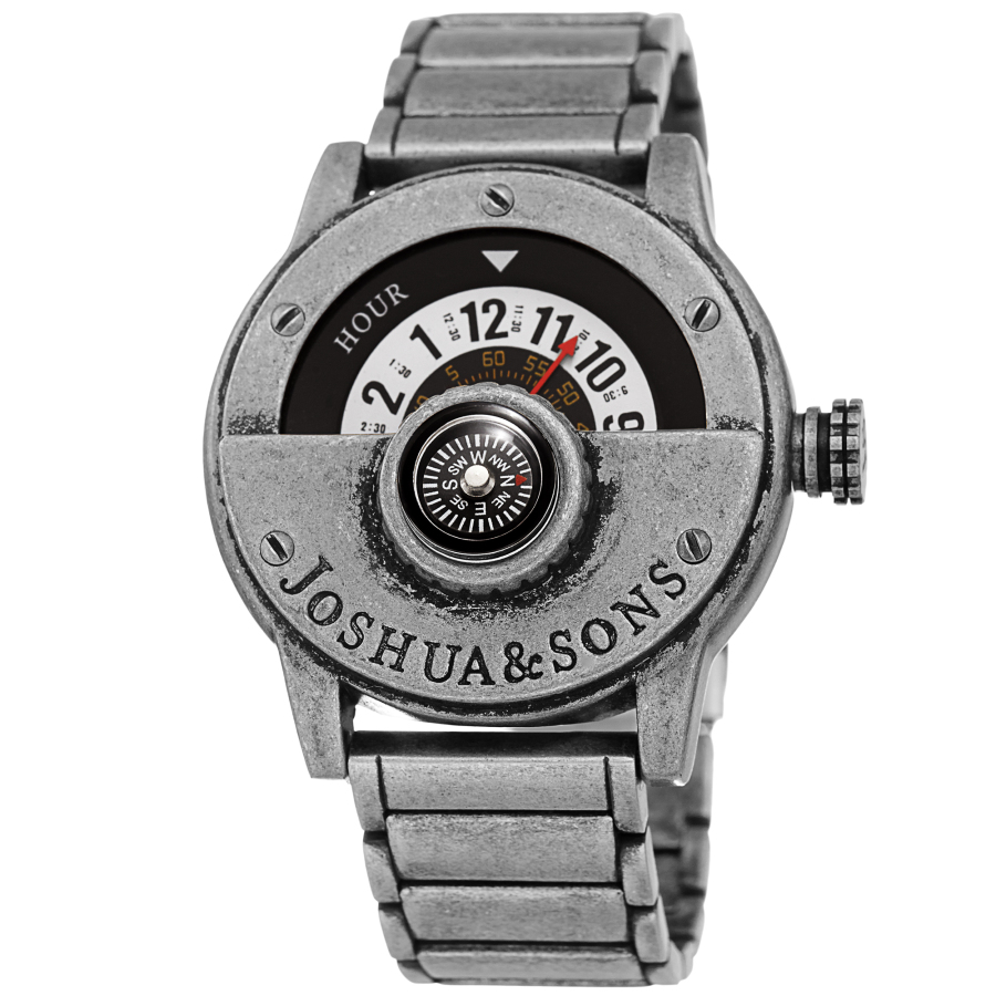 Joshua and Sons Quartz Compass White Dial Mens Watch JX139SS 62$