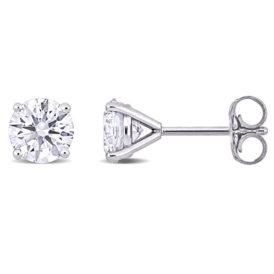 Created Forever 1 12ct TW Lab-Grown Diamond Martini-Style Stud Earrings in 14k White Gold IGI Certified 820$